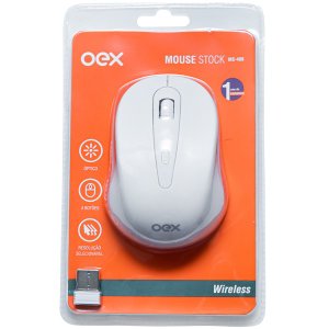 Mouse Wireless 1600 DPI OEX STOCK MS408 Branco