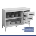 Ver imagem 3 de Conjunto Modulado Balcão com Tampo 2 Portas 3 Gavetas e 2 Armários Aéreo