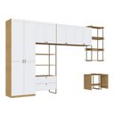 Ver imagem 2 de Quarto Adulto 10 Peças Guarda Roupa Closet Armário 100% Mdf Cor:savana com Branco