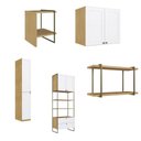 Ver imagem 5 de Quarto Adulto 10 Peças Guarda Roupa Closet Armário 100% Mdf Cor:savana com Branco