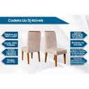 Ver imagem 3 de Conjunto: Mesa Sala Jantar Celeste C/ Tampo Madeirado C/ Vidro Curvo 160x90cm e 6 Cadeiras Lia