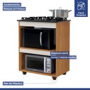 Ver imagem 3 de Conjunto Modulado Balcão para Cooktop 4 Bocas 2 Nichos e 2 Armários Aéreo