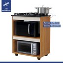Ver imagem 4 de Conjunto Modulado Balcão para Cooktop 4 Bocas 2 Nichos e 2 Armários Aéreo