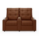 Ver imagem 1 de Poltrona do Papai Reclinável Sala de Cinema Palace 2 Lugares Manual Baú Usb Veludo Terracota G23 Enc