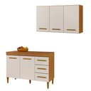 Ver imagem 1 de Conjunto Modulado Armário Aéreo 3 Portas e Balcão com Tampo 2 Portas 3 Gavetas