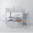 Ver mais imagens de Beliche Multifuncional Solteiro Adulto com Escrivaninha Star Office Casatema MadeiraOriginals
