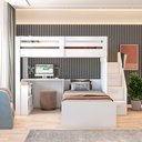 Ver imagem 3 de Beliche Multifuncional Solteiro Adulto com Escrivaninha Star Office Casatema MadeiraOriginals Branco