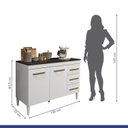 Ver imagem 5 de Conjunto Modulado Armário Aéreo 2 Portas e Balcão com Tampo 2 Portas 3 Gavetas