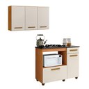 Ver imagem 1 de Conjunto Modulado Armário Aéreo 3 Portas e Balcão para Cooktop 5 Bocas 2 Portas 1 Gaveta