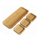 Ver imagem 2 de Petisqueira de Bambu com 4 Peças - 31cm com 3 Espatulas Utensilios do Chef