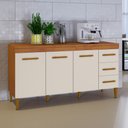 Ver imagem 3 de Conjunto Modulado Balcão 3 Portas 3 Gavetas e 2 Armários Aéreo