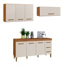 Ver imagem 1 de Conjunto Modulado Balcão 3 Portas 3 Gavetas e 2 Armários Aéreo
