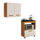 Ver imagem 1 de Conjunto Modulado Armário Aéreo 2 Portas e Balcão para Cooktop 4 Bocas 1 Porta Basculante