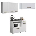 Ver imagem 1 de Conjunto Modulado Balcão para Cooktop 4 Bocas 2 Portas e 2 Armários Aéreos