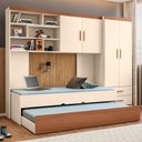 Ver imagem 1 de Jogo de Quarto Infantil Theo Mdp Off White | Carvalho - Sallar Home