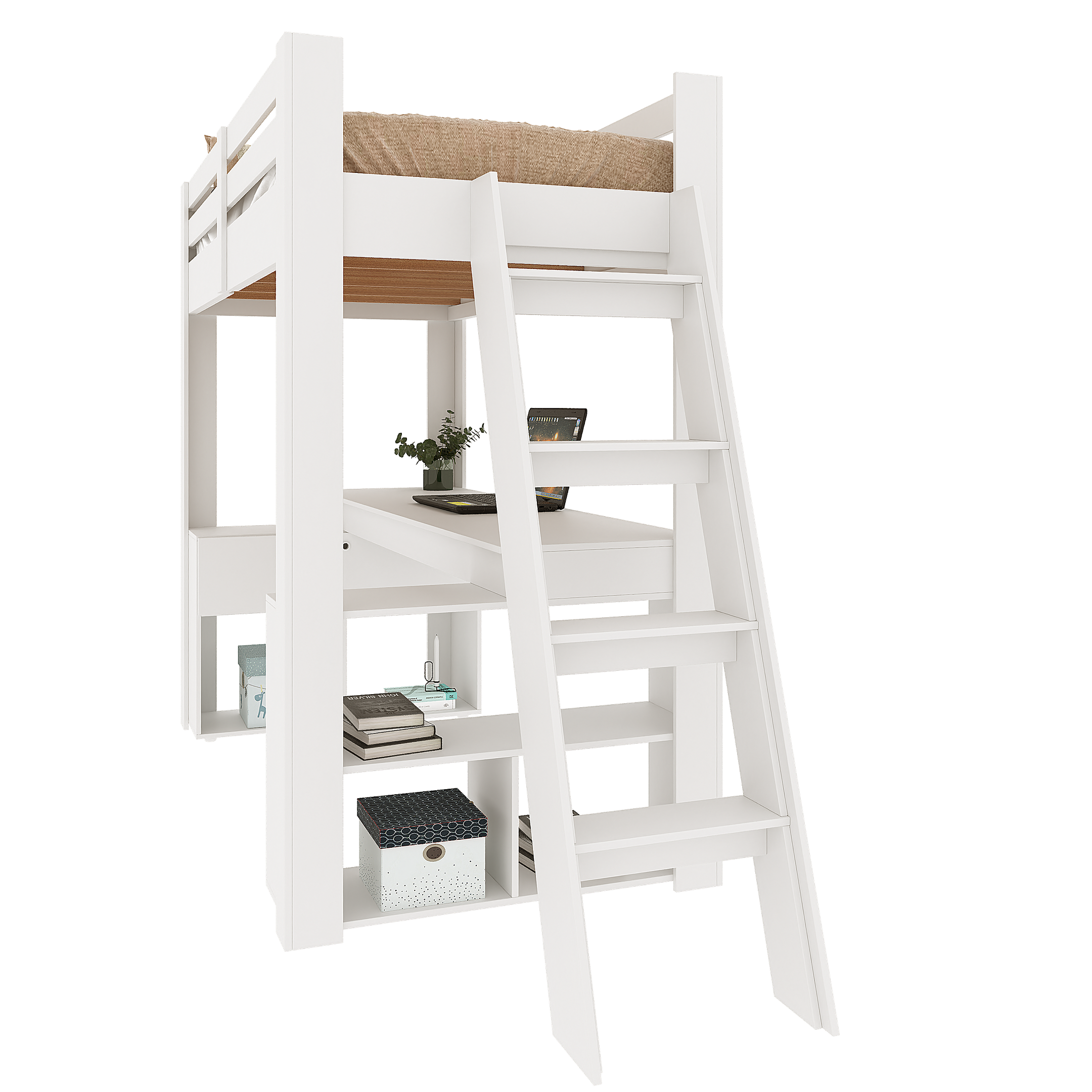 Cama Office Solteiro Adulto com Escrivaninha Star Light Casatema - 12