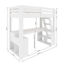 Ver imagem 7 de Cama Alta Beliche Office Solteiro Adulto com Escrivaninha Star Light Branco