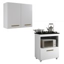 Ver imagem 1 de Conjunto Modulado Armário Aéreo 2 Portas e Balcão para Cooktop 4 Bocas 1 Porta Basculante