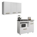 Ver imagem 1 de Conjunto Modulado Armário Aéreo 3 Portas e Balcão para Cooktop 5 Bocas 2 Portas
