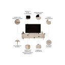 Ver imagem 5 de Home P/ Tv até 80 Pol Pratic / Celine Ripado C/ Portas e Gavetas 275x240cm Cedro/off White - Dj Mó