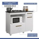 Ver imagem 7 de Conjunto Modulado Balcão para Cooktop 5 Bocas 2 Portas 1 Gaveta e 2 Armários Aéreo