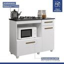 Ver imagem 6 de Conjunto Modulado Balcão para Cooktop 5 Bocas 2 Portas 1 Gaveta e 2 Armários Aéreo
