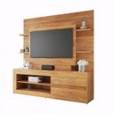 Ver imagem 2 de Estante para Tv até 55 Polegadas Miles 2 Gavetas 5 Prateleiras Mel - Casa Giulia