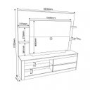 Ver imagem 3 de Estante para Tv até 55 Polegadas Miles 2 Gavetas 5 Prateleiras Mel - Casa Giulia