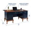 Ver imagem 3 de Escrivaninha de Madeira Hannover com 2 Portas e 2 Gavetas com Tampo Estendido 60813te