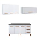 Ver imagem 1 de Conjunto Modulado Balcão 3 Portas 3 Gavetas e 2 Armários Aéreo