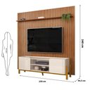 Ver imagem 2 de Painel Trento 250x240cm com Bancada Cher para Tv até 65 Polegadas Off White Freijó Dj Móveis