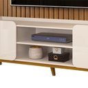 Ver imagem 3 de Painel Trento 250x240cm com Bancada Cher para Tv até 65 Polegadas Off White Freijó Dj Móveis