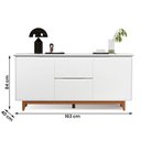 Ver imagem 3 de Balcão Buffet Flow 2 Portas 2 Gavetas Pés Madeira Maciça 163cm Ej Móveis