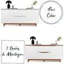 Ver imagem 4 de Balcão Buffet Flow 2 Portas 2 Gavetas Pés Madeira Maciça 163cm Ej Móveis