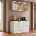 Ver imagem 1 de Cozinha Completa Modulada Americana com Vidro Reflecta 2 Peças Yescasa