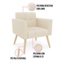 Ver imagem 6 de Kit 1 Sofá Namoradeira e 2 Poltronas Elisa Linho Bege A19 Pés Palito Natural - D’Rossi