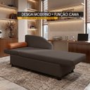 Ver imagem 2 de Sofá Cama Solteiro 1 Lugar com Baú Divã Bouclê Multifuncional Divã Quarto Hóspedes 195cm:Bouclê Marr