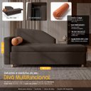 Ver imagem 3 de Sofá Cama Solteiro 1 Lugar com Baú Divã Bouclê Multifuncional Divã Quarto Hóspedes 195cm:Bouclê Marr
