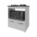 Ver imagem 4 de Balcão Armário de Cozinha para Fogão Cooktop 4 Bocas e Forno Elétrico Evelyn Mobília Decor Branco