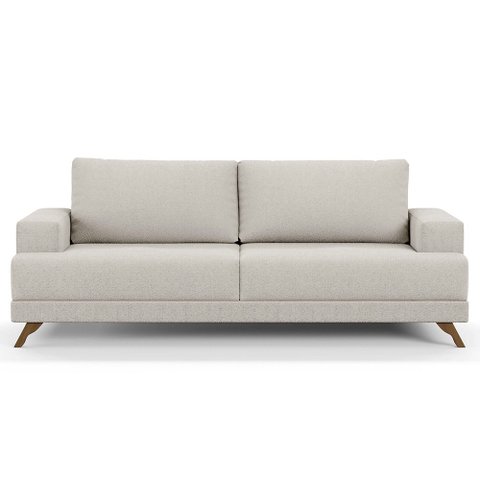 Sofá 160cm 2 Lugares Pés Curvos Santi Boucle D05 Creme - Mpozenato