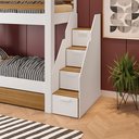 Ver imagem 5 de Beliche Solteiro Adulto com 2 Gavetões e 4 Nichos Star Plus Casatema MadeiraOriginals Branco/Montana