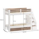 Ver imagem 3 de Beliche Solteiro Adulto com 2 Gavetões e 4 Nichos Star Plus Casatema MadeiraOriginals Branco/Montana