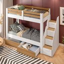 Ver imagem 3 de Beliche Solteiro Adulto com 2 Gavetões e 4 Nichos Star Plus Casatema MadeiraOriginals Branco/Montana
