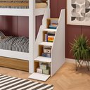 Ver imagem 4 de Beliche Solteiro Adulto com 2 Gavetões e 4 Nichos Star Plus Casatema MadeiraOriginals Branco/Montana