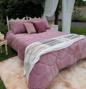 Ver imagem 4 de Cobre Leito Queen 3 Peças Manta Microfibra Zono Enxovais Violeta Canelado