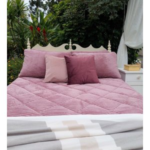 Cobre Leito Queen 3 Peças Manta Microfibra Zono Enxovais Violeta Canelado