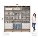 Ver imagem 7 de Guarda-roupa Andreas 06 Pts. C/ Espelho Nature/off White - Henn