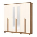 Ver imagem 2 de Guarda-roupa Andreas 06 Pts. C/ Espelho Nature/off White - Henn