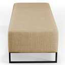 Ver imagem 7 de Puff Decorativo Sala de Estar Bali W01 Base Ferro 120x50 cm Linho Bege Escuro - Lyam Decor
