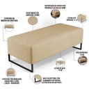 Ver imagem 3 de Puff Decorativo Sala de Estar Bali W01 Base Ferro 120x50 cm Linho Bege Escuro - Lyam Decor